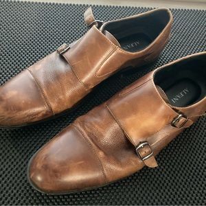 Brown leather dress shoes, size 11 men’s